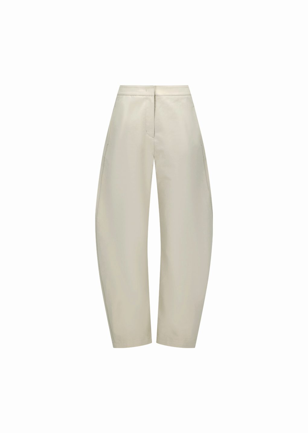 curved long pants, beige