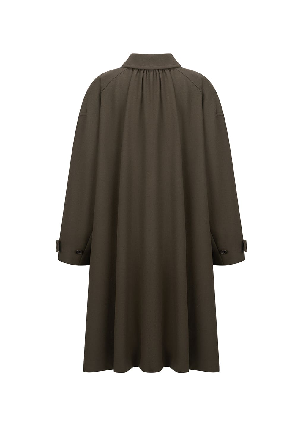 shirring coat, khaki