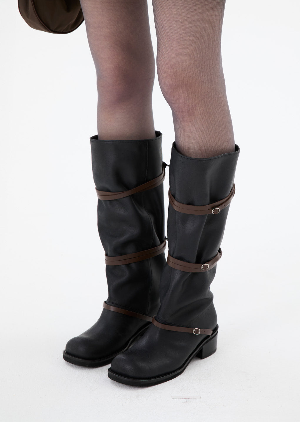 belt long boots, black