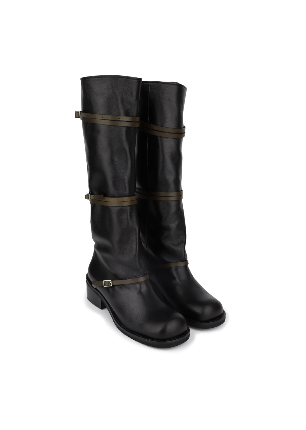 belt long boots, black