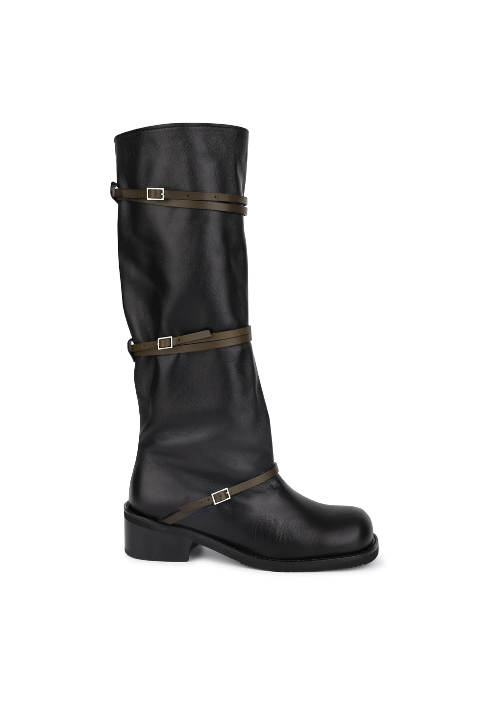 belt long boots, black