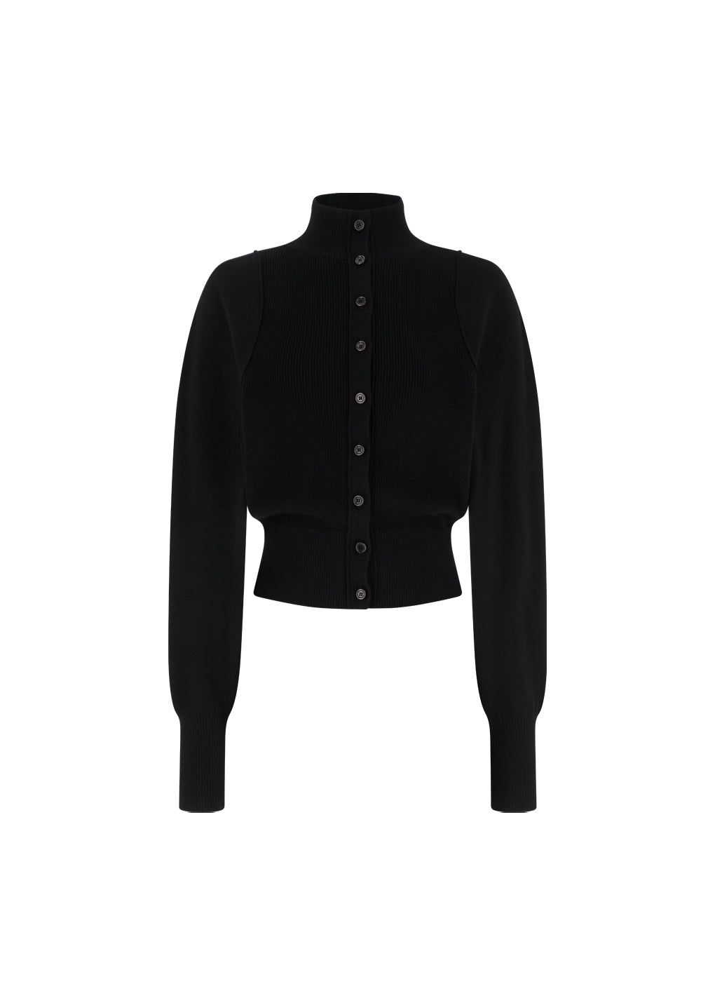 blocking button up cardigan, black