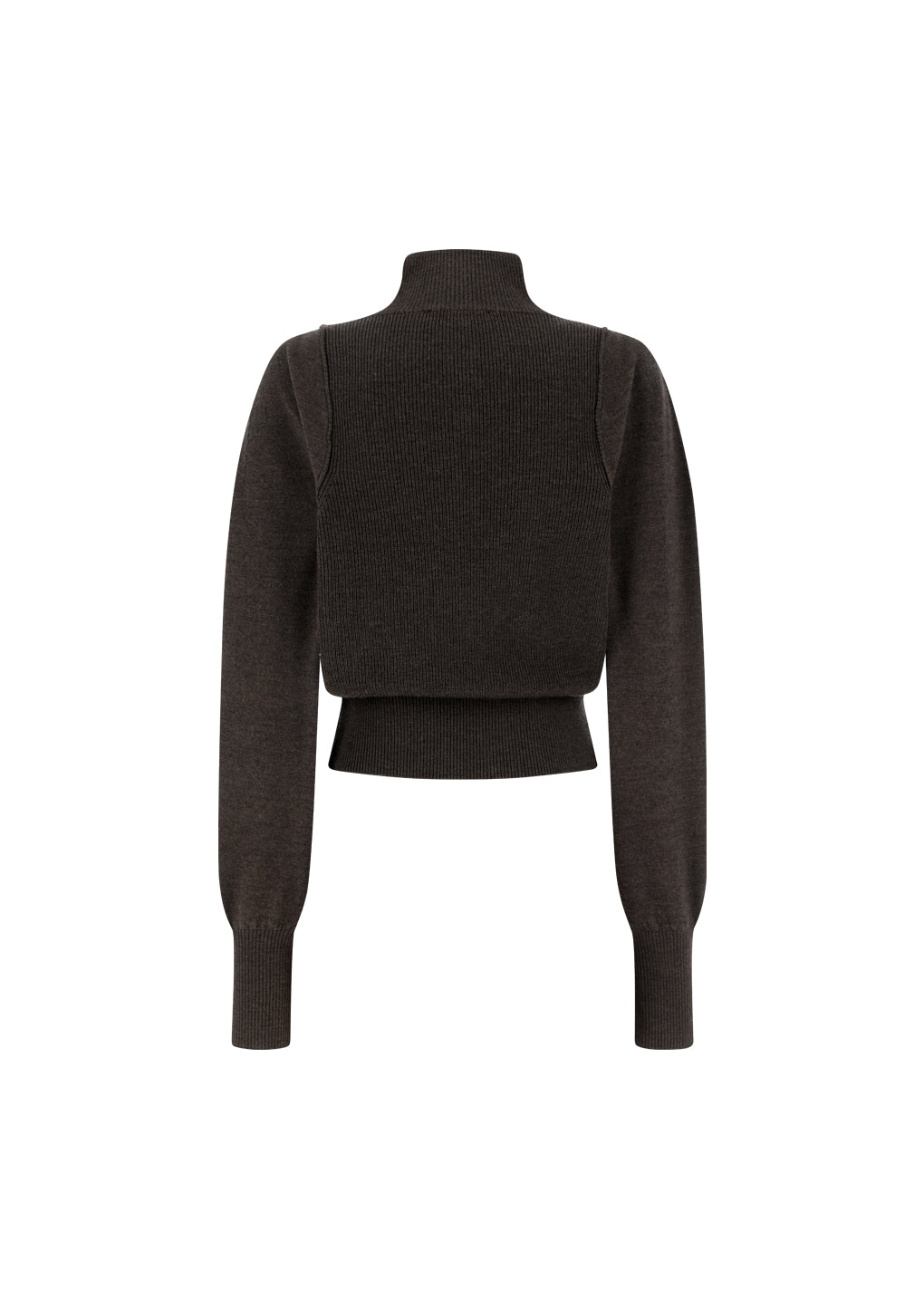 blocking button up cardigan, dark brown hover