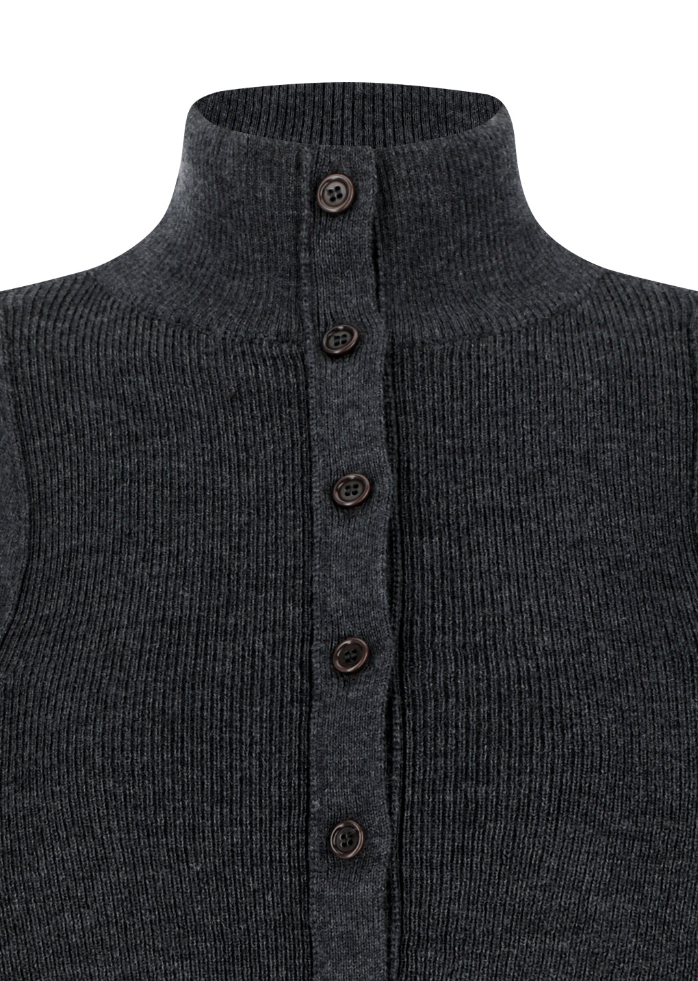 blocking button up cardigan, charcoal