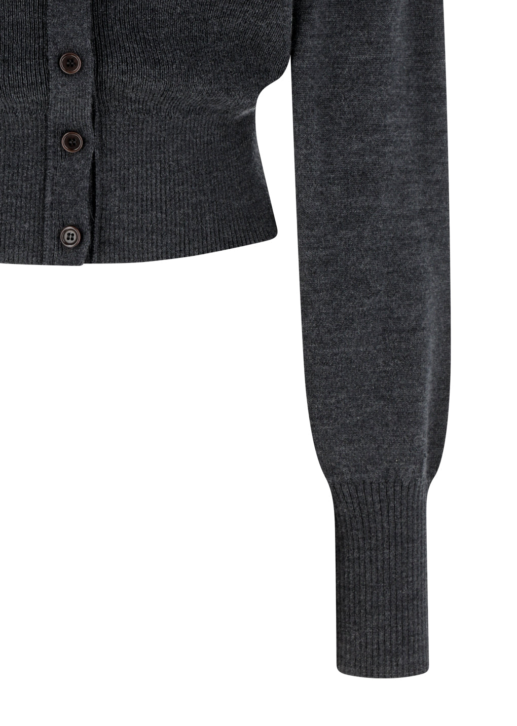 blocking button up cardigan, charcoal