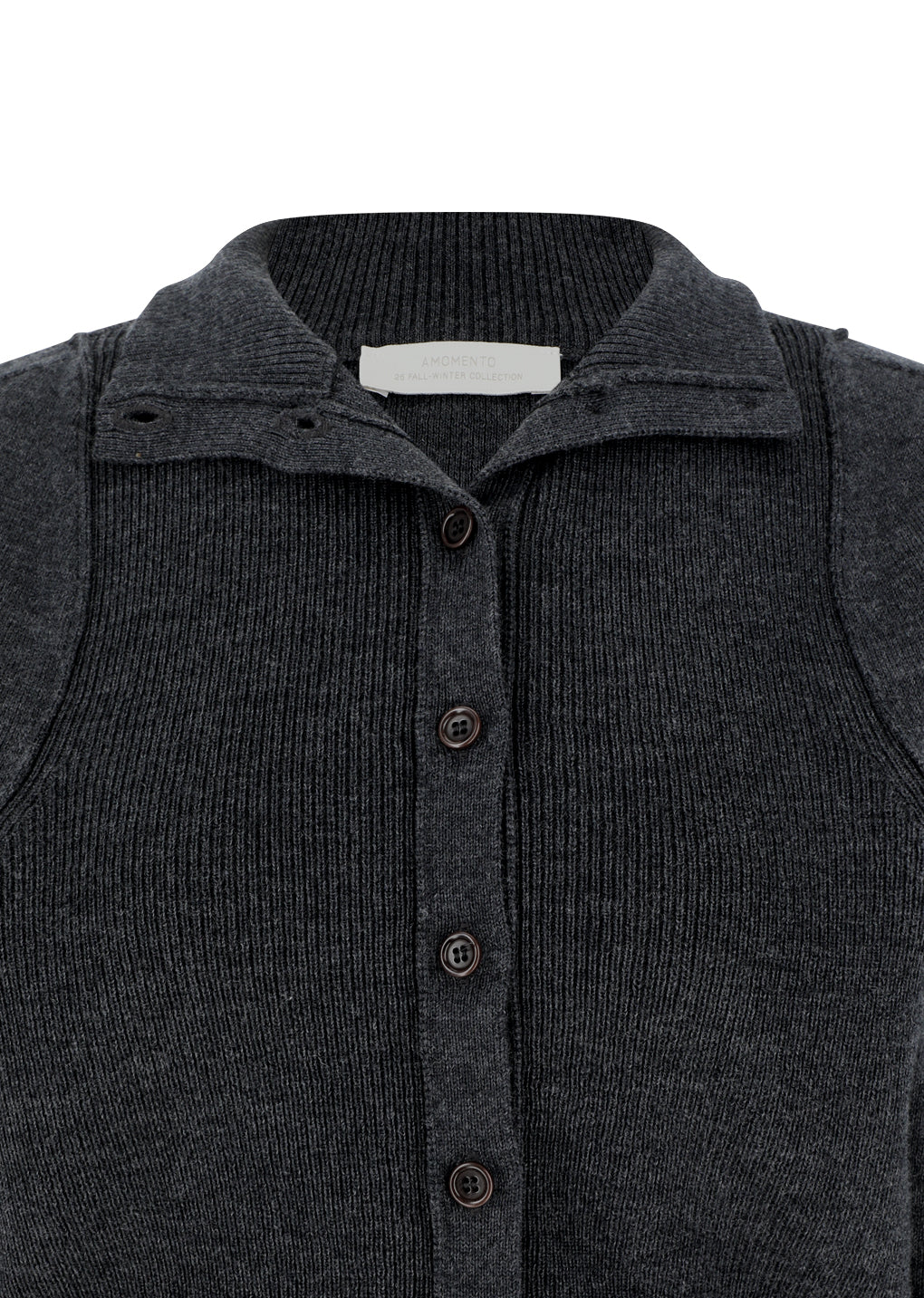 blocking button up cardigan, charcoal
