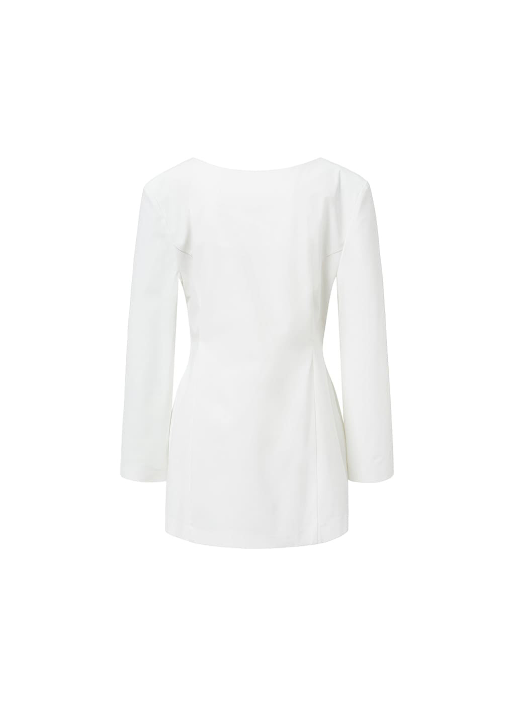 boat neck two way jacket, white