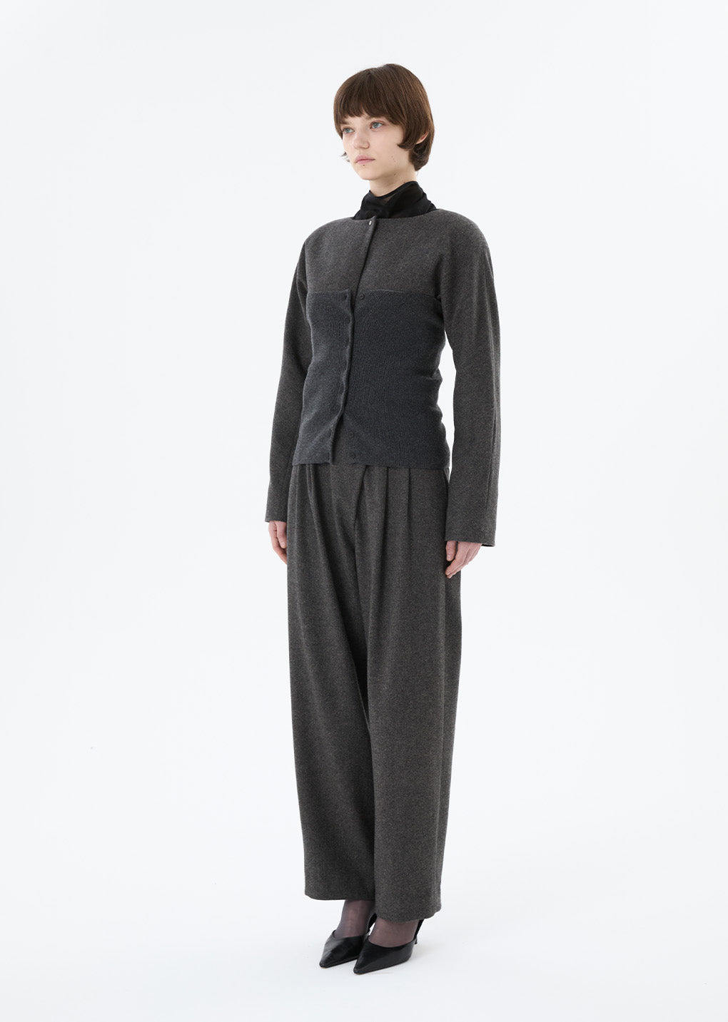 cape top & bandeau set, charcoal