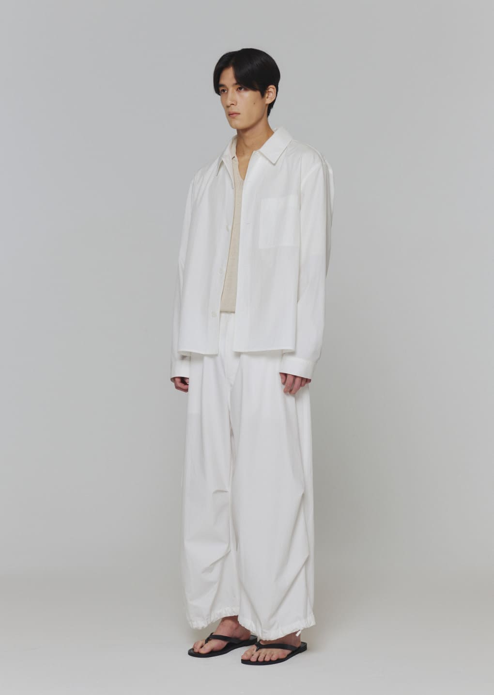 cotton nylon pocket shirts, white