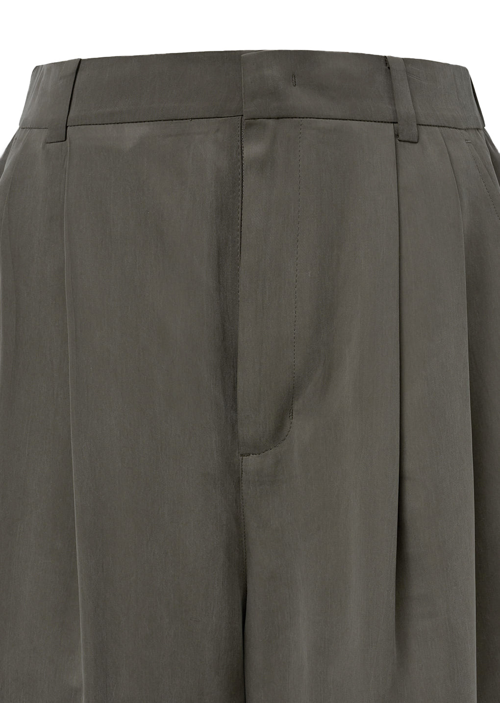 CUPRO TWO TUCK PANTS, BROWN