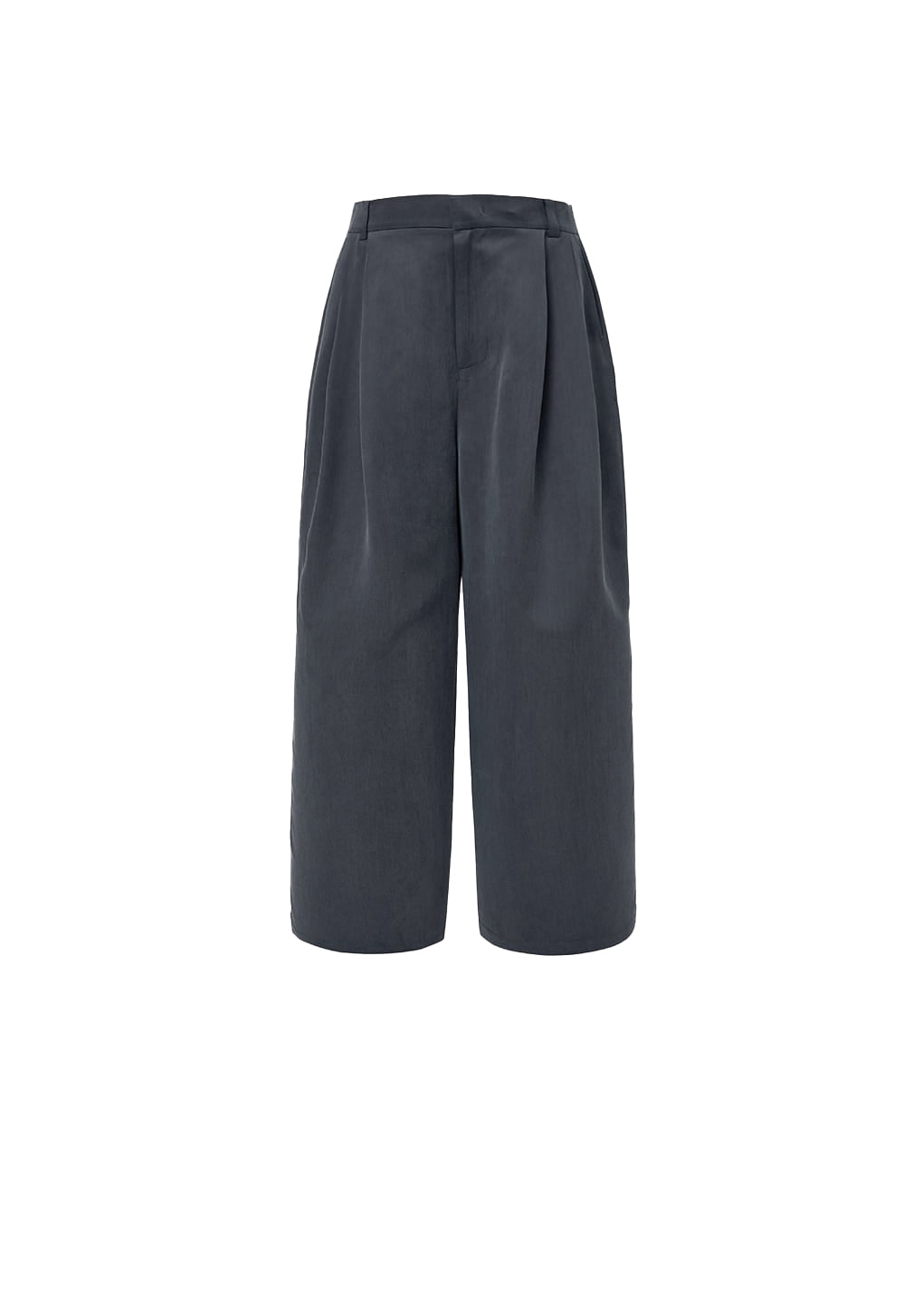 CUPRO TWO TUCK PANTS, CHARCOAL