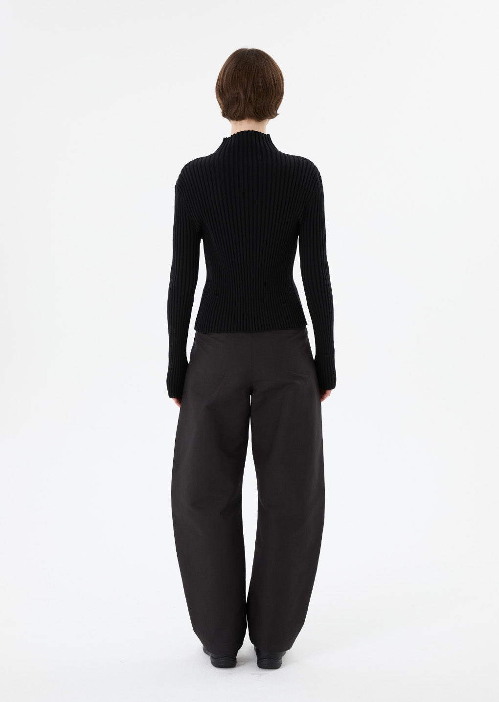 curved long pants, charcoal