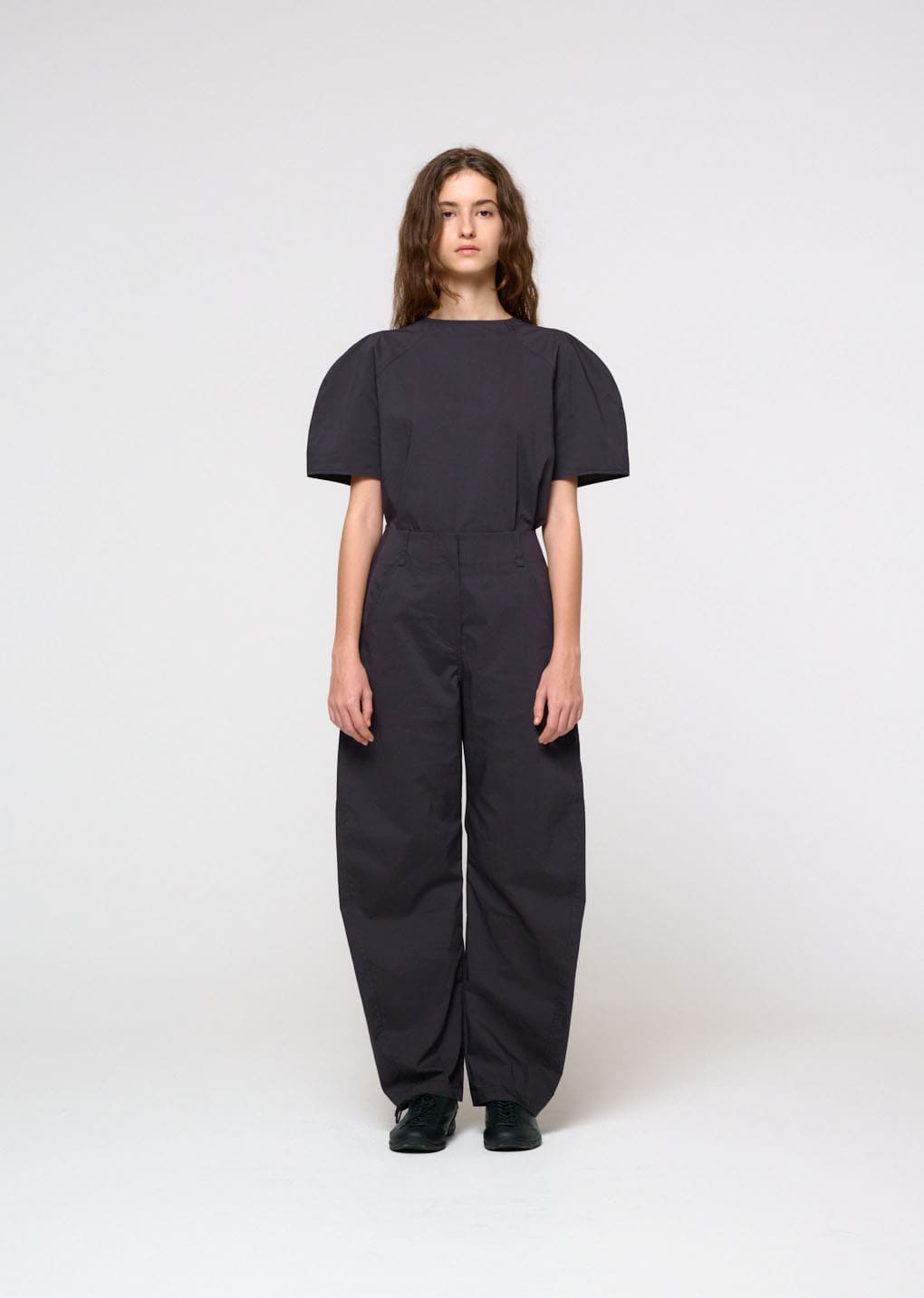curved pants, charcoal hover