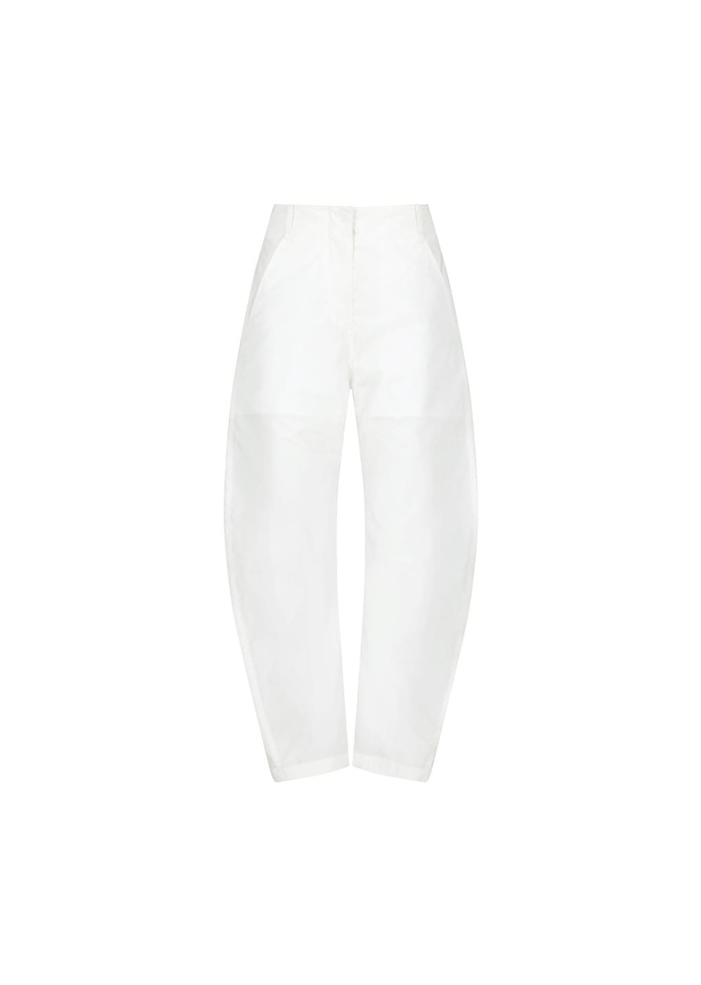 curved pants, white