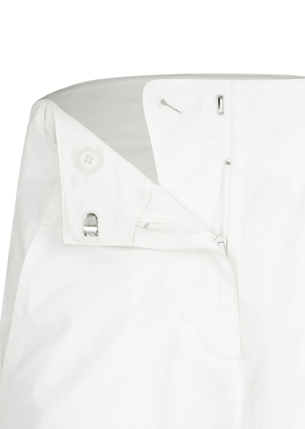 curved pants, white