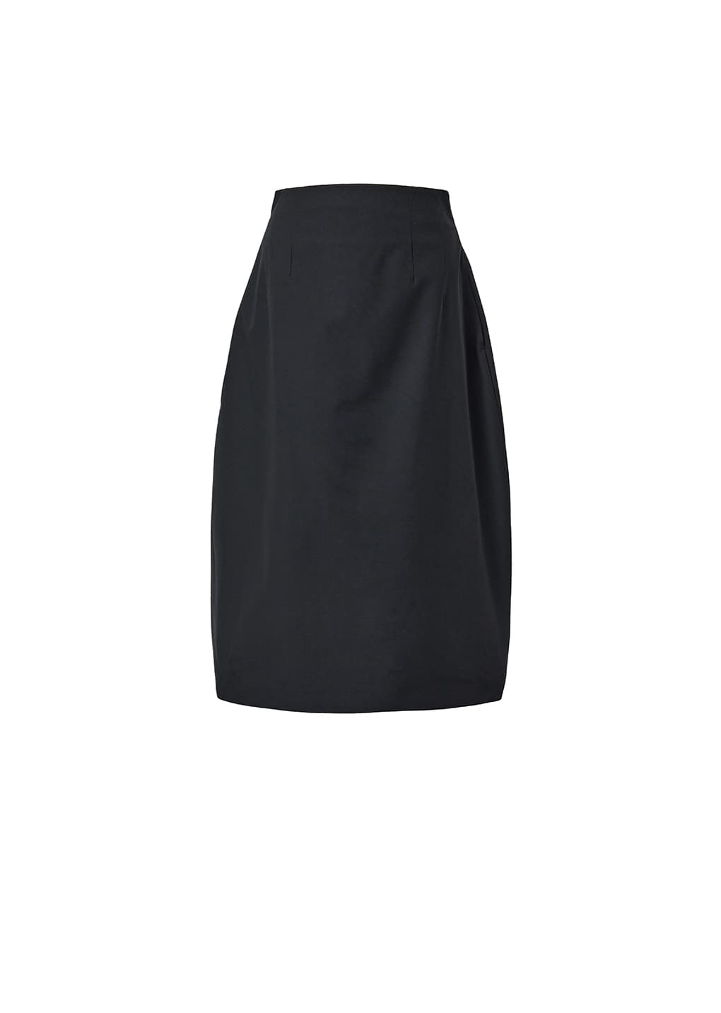 CURVED SILHOUETTE SKIRT, BLACK