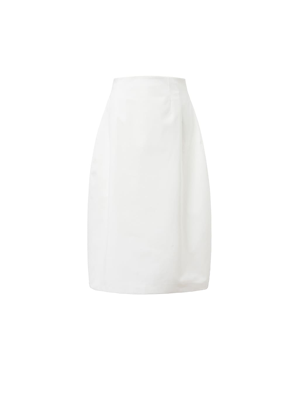 CURVED SILHOUETTE SKIRT, WHITE