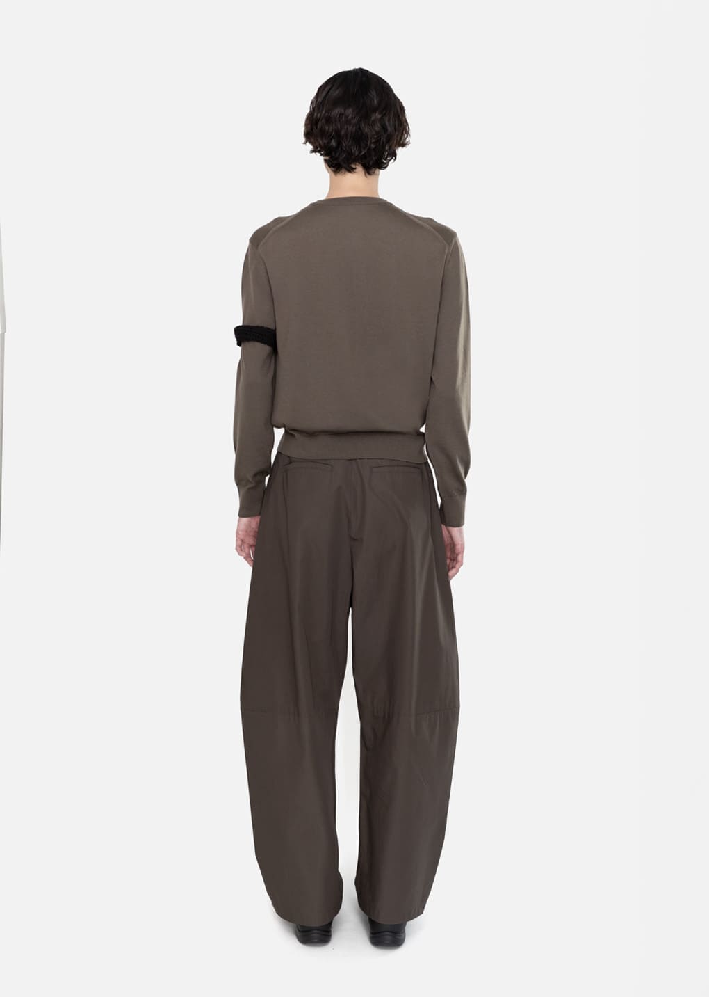 curved zip pants, khaki