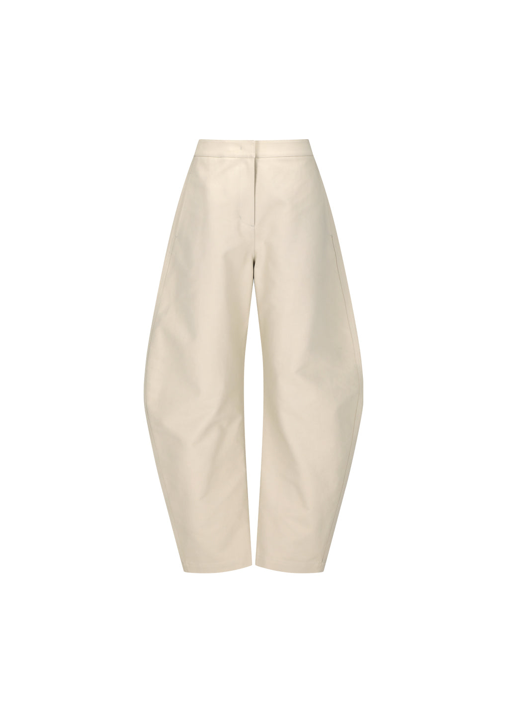 curved long pants, beige