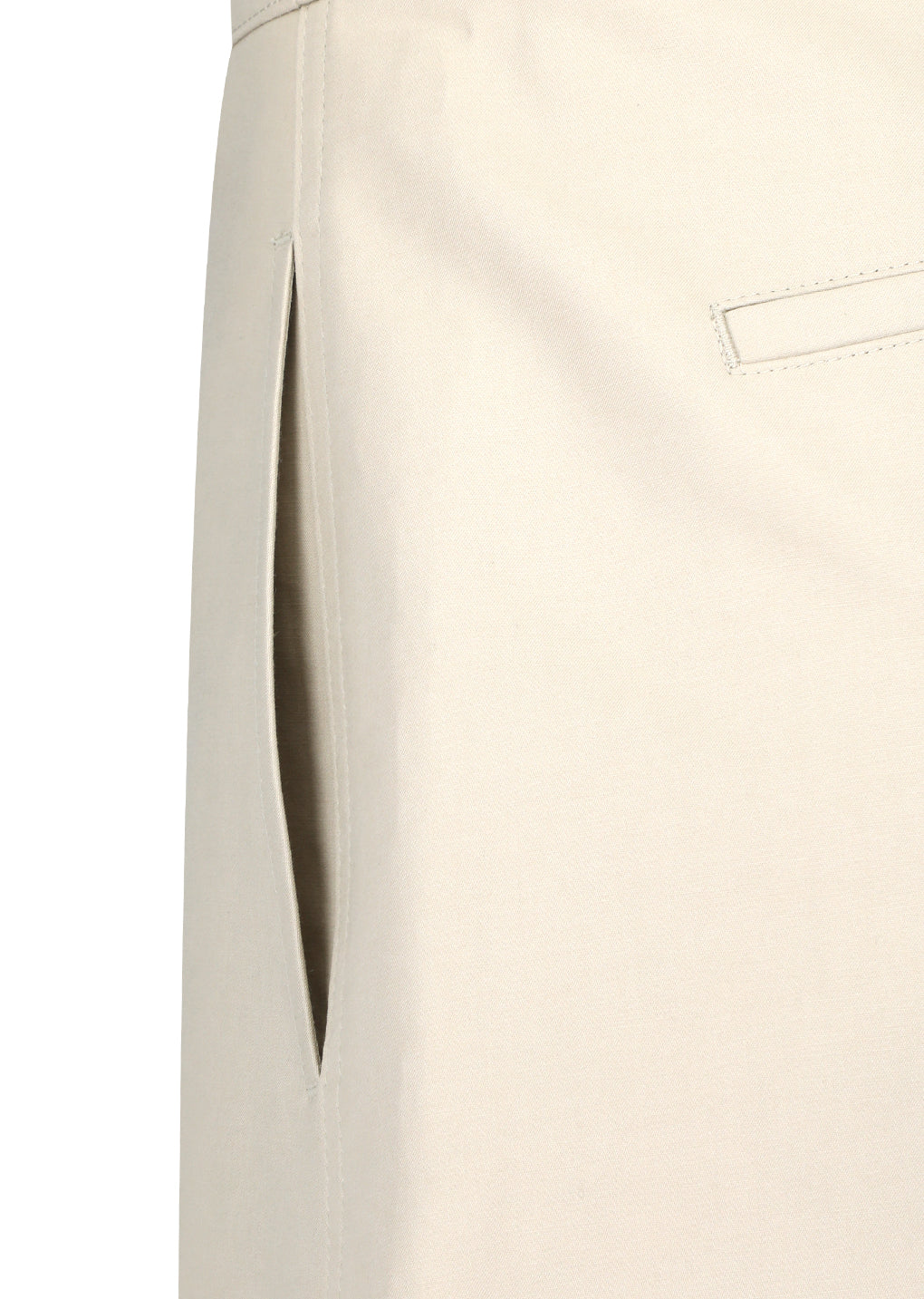 curved long pants, beige