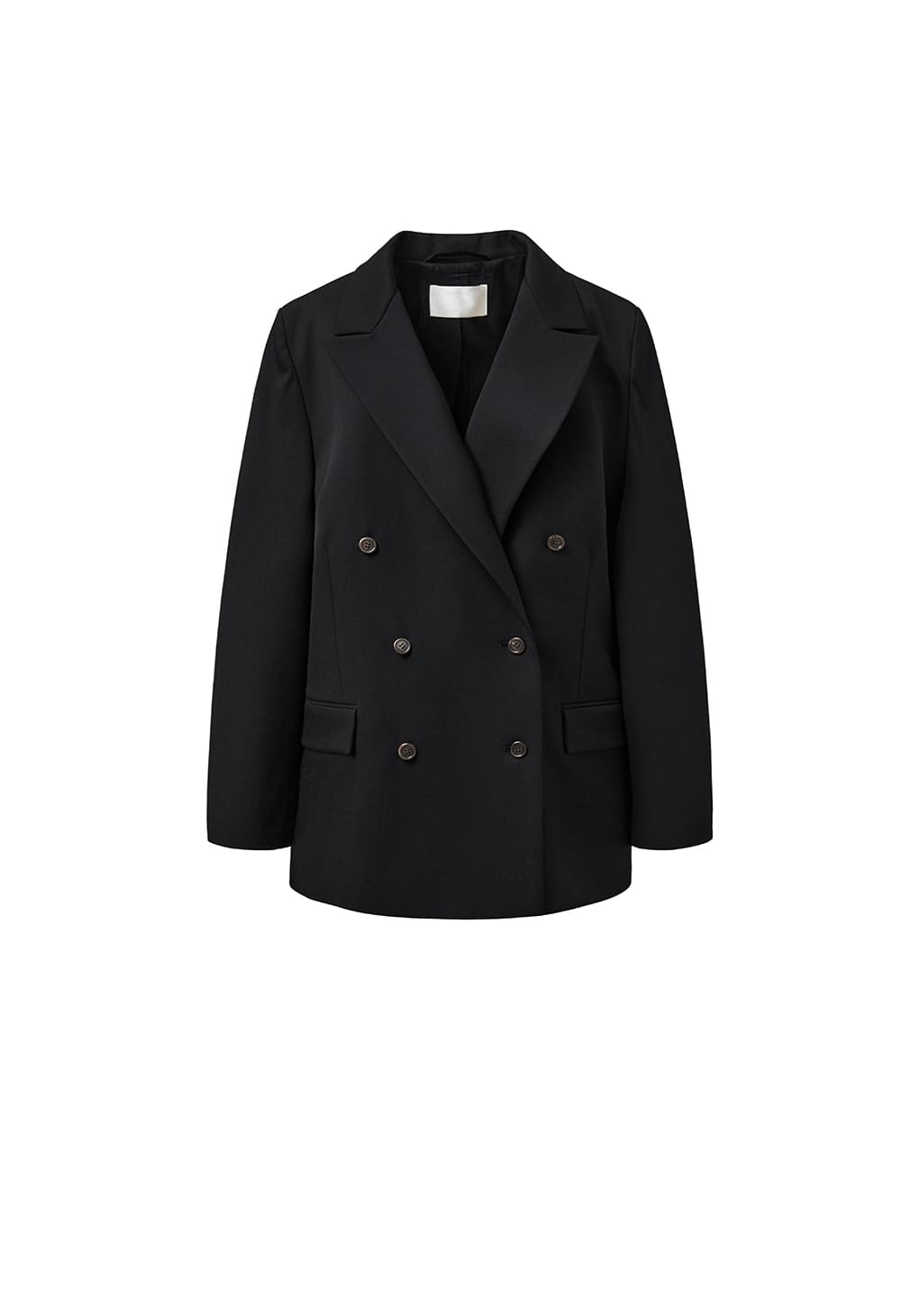 double breasted wool jacket, black