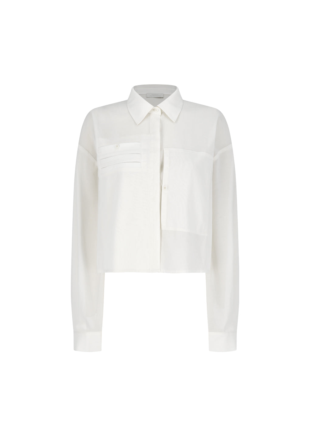 drawer pocket crop shirts, ivory