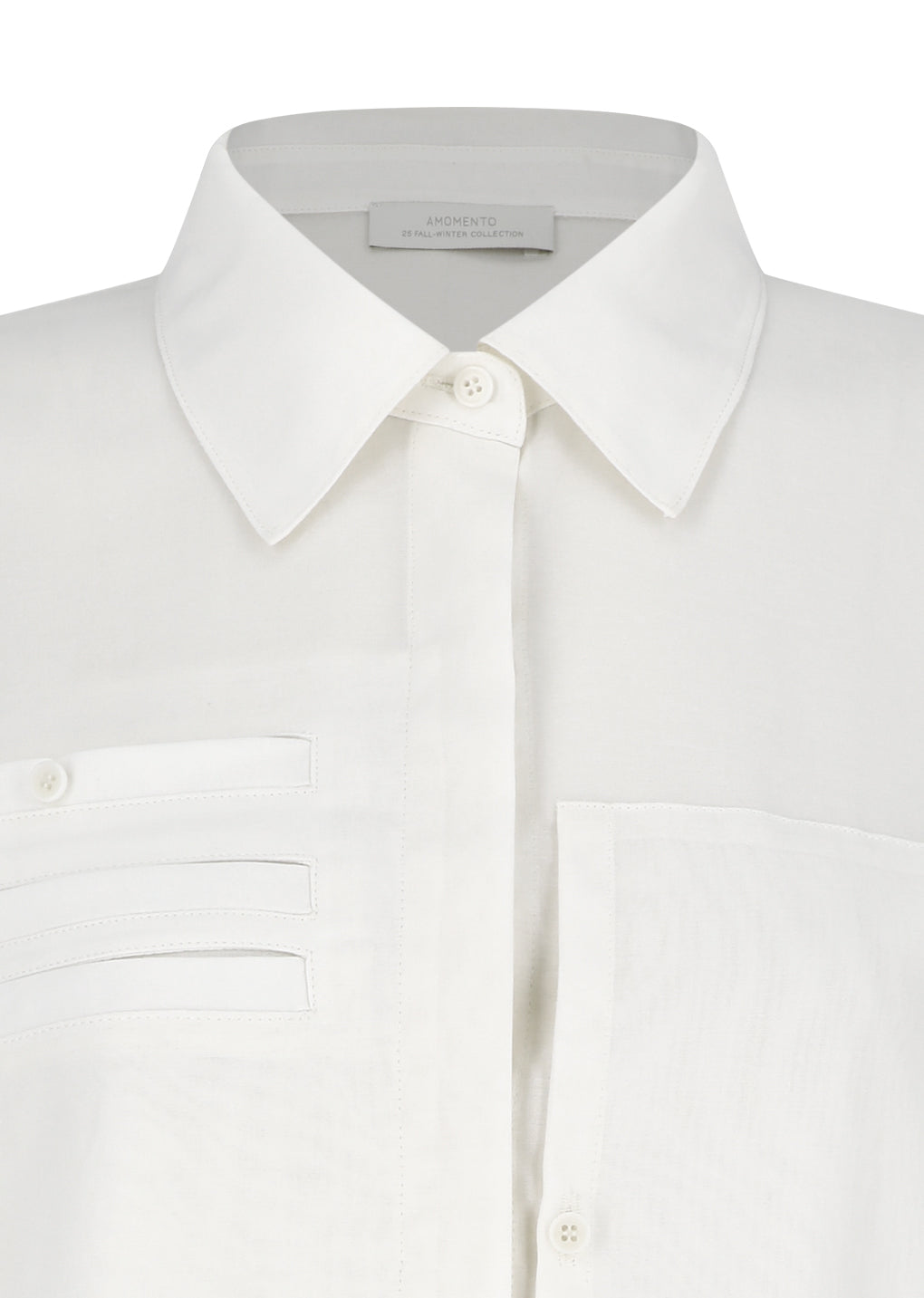 drawer pocket crop shirts, ivory