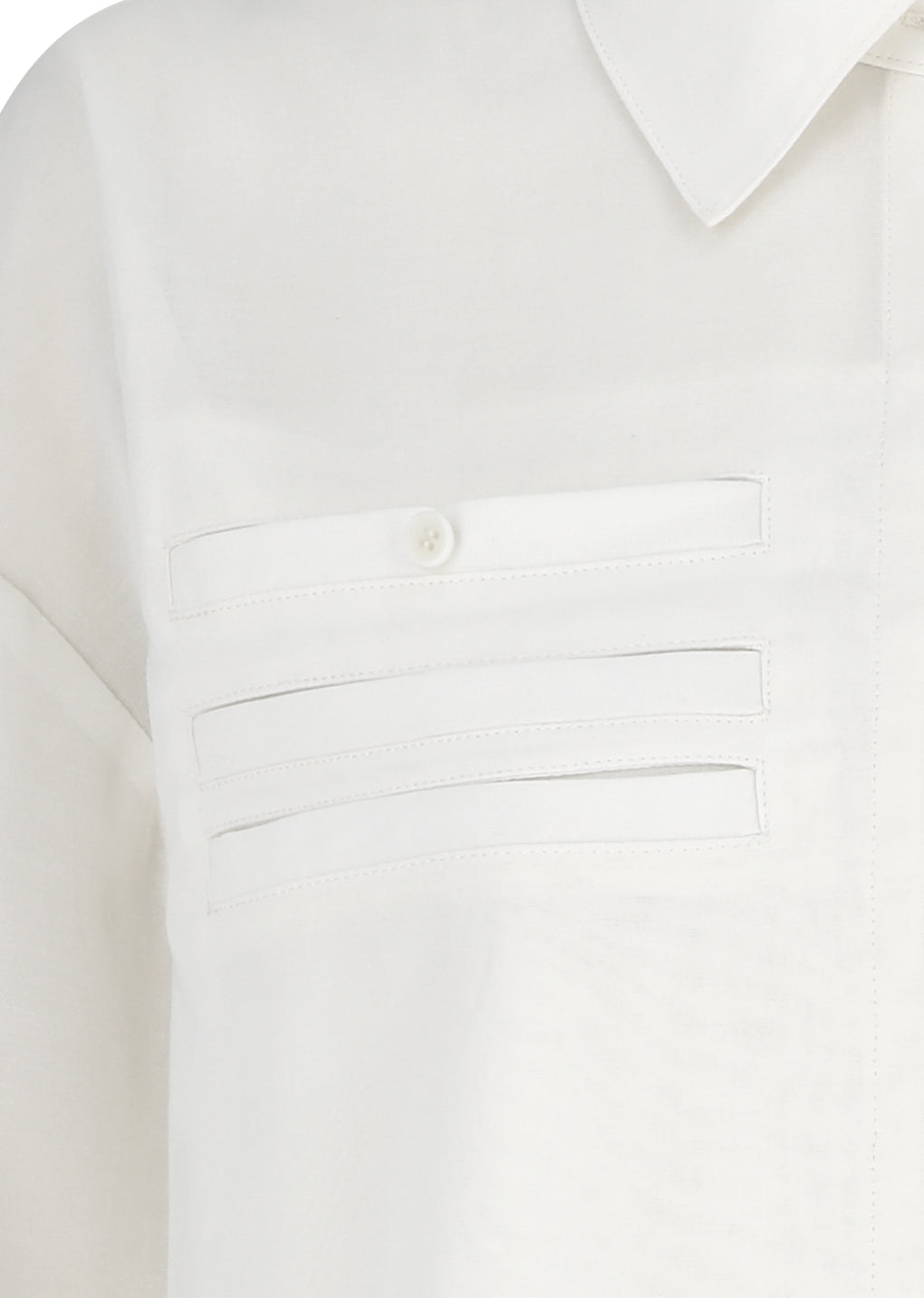 drawer pocket crop shirts, ivory