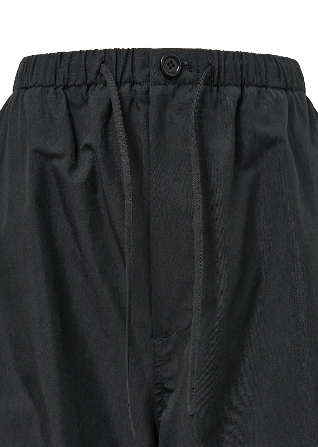 DRAWSTRING WIDE FATIGUE PANTS, BLACK