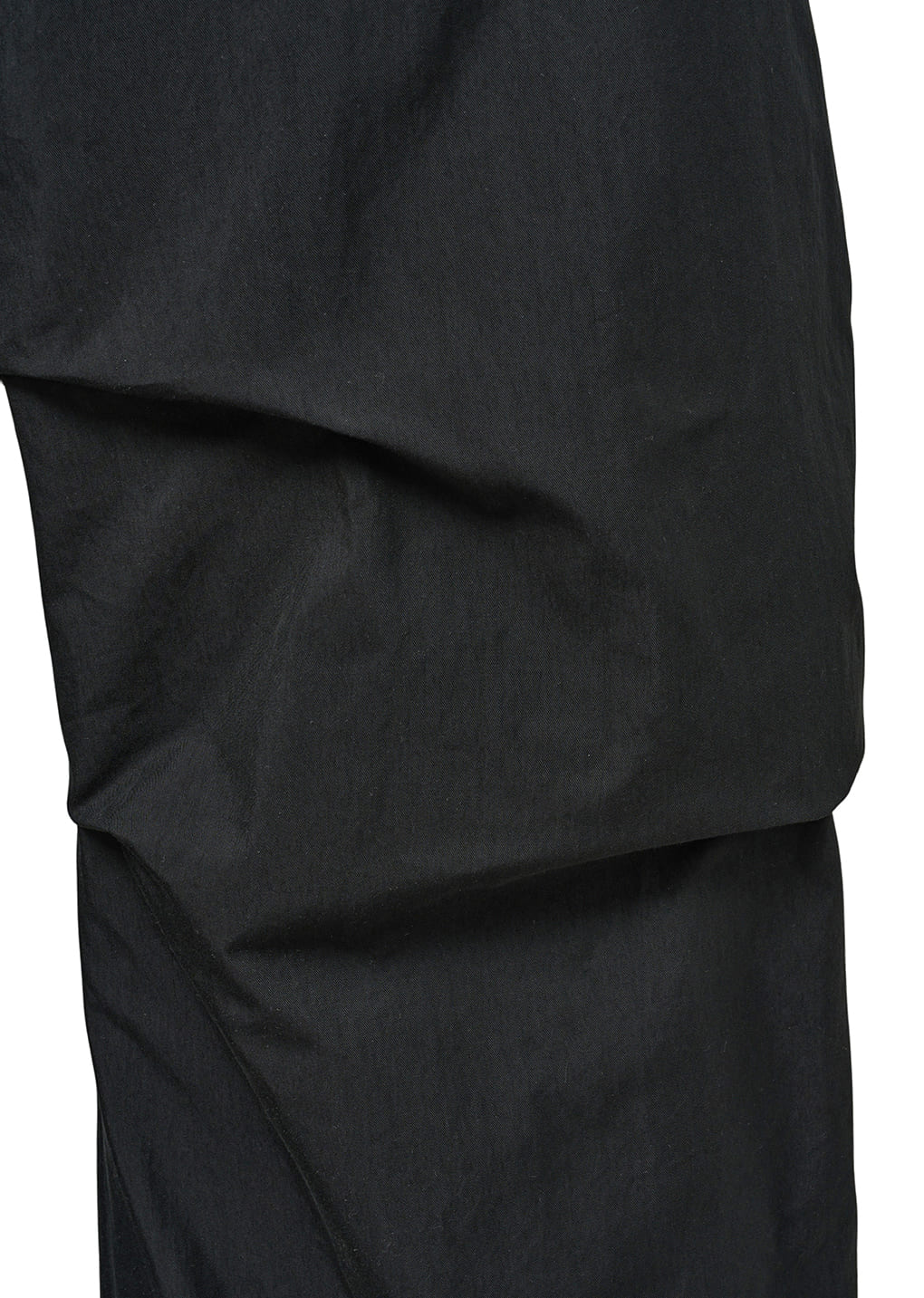 DRAWSTRING WIDE FATIGUE PANTS, BLACK