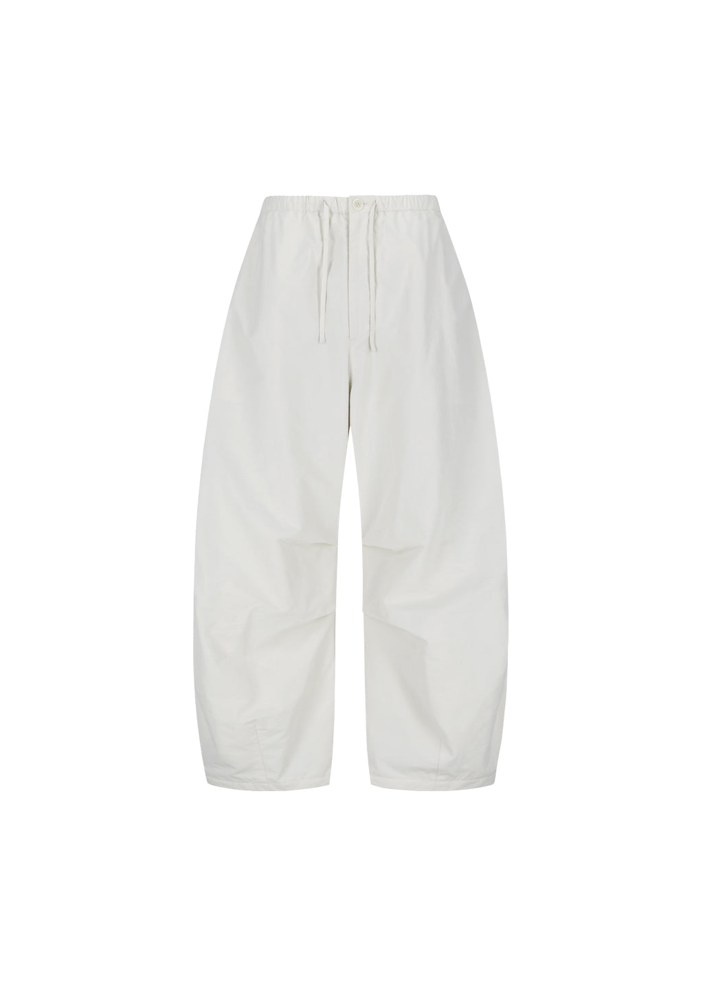 drawstring wide fatigue pants, ecru