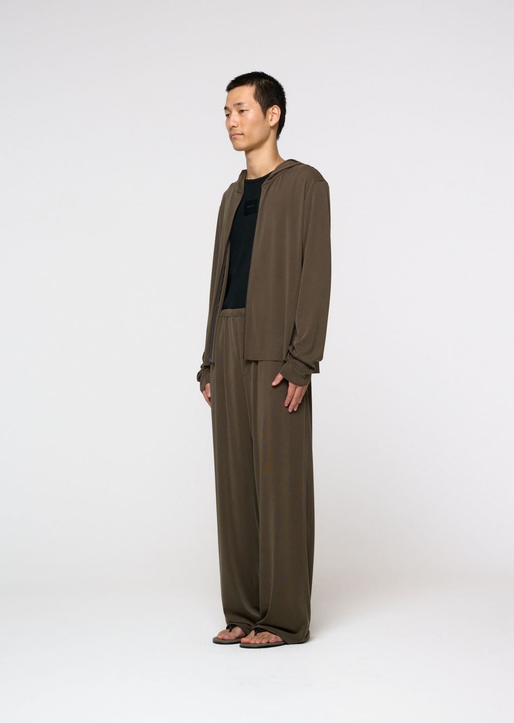 easy banding pants, brown