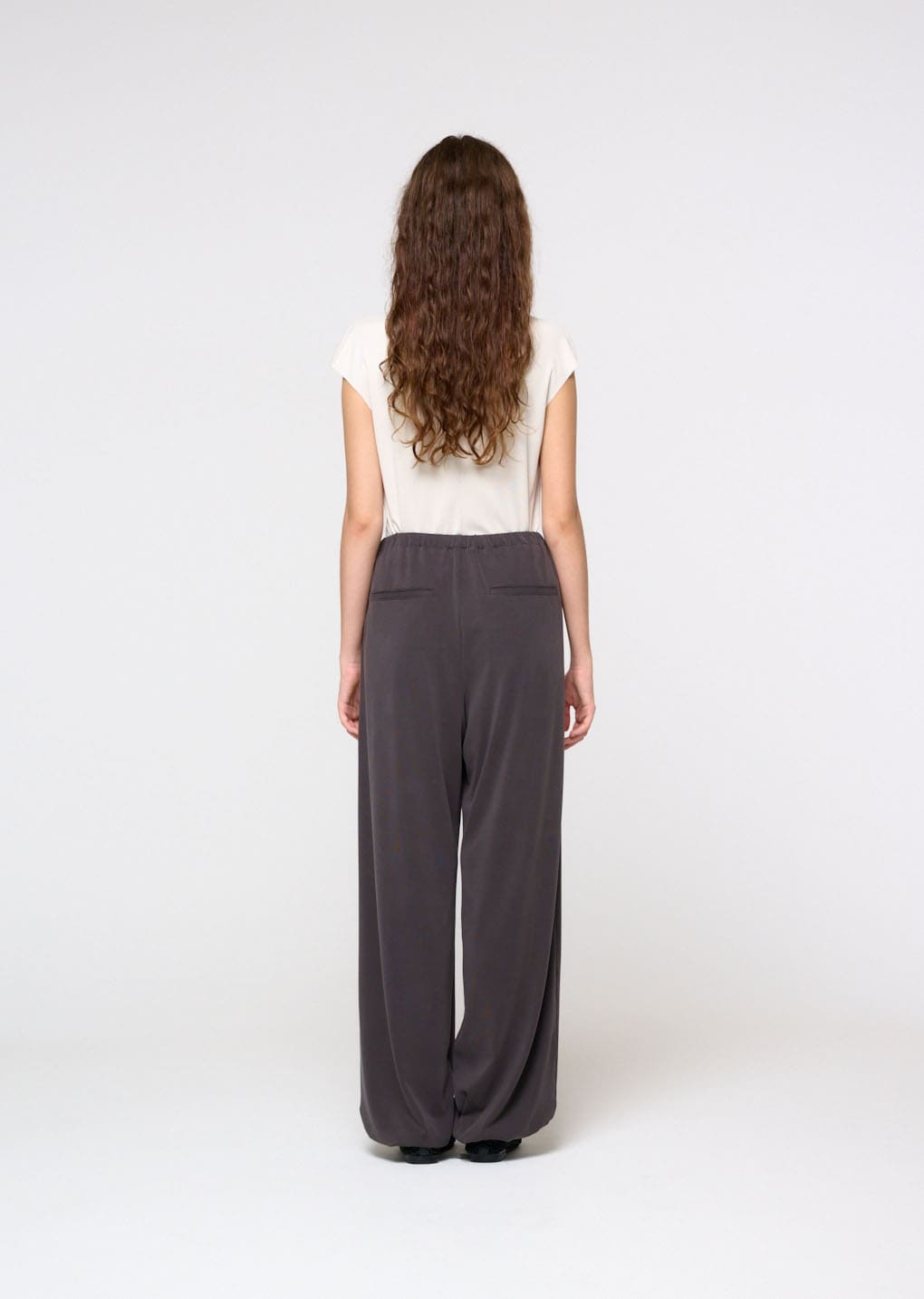 easy banding pants, charcoal