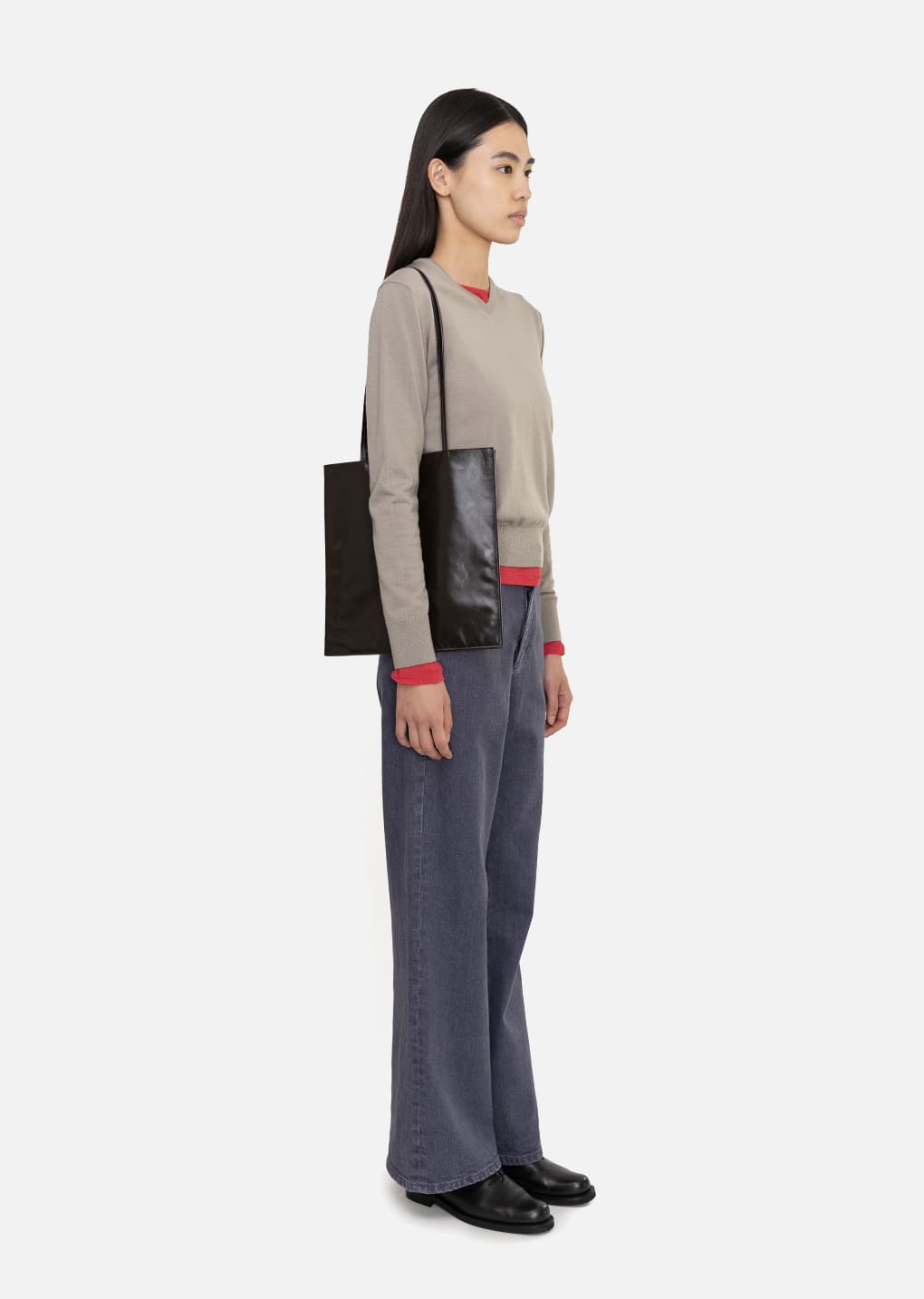 flared denim, blue