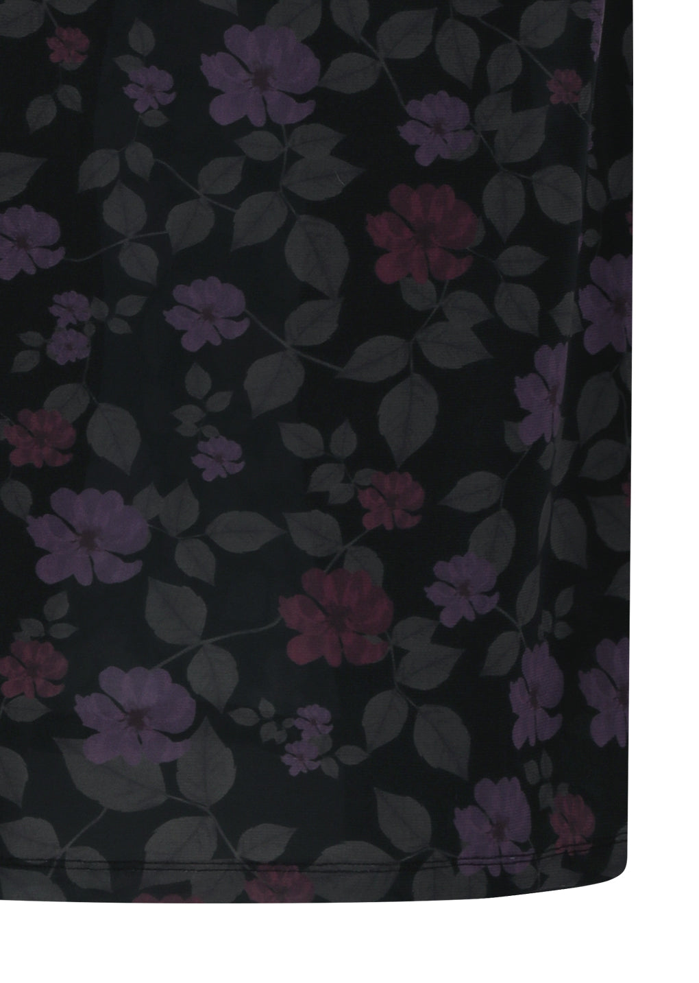 floral long skirt, black