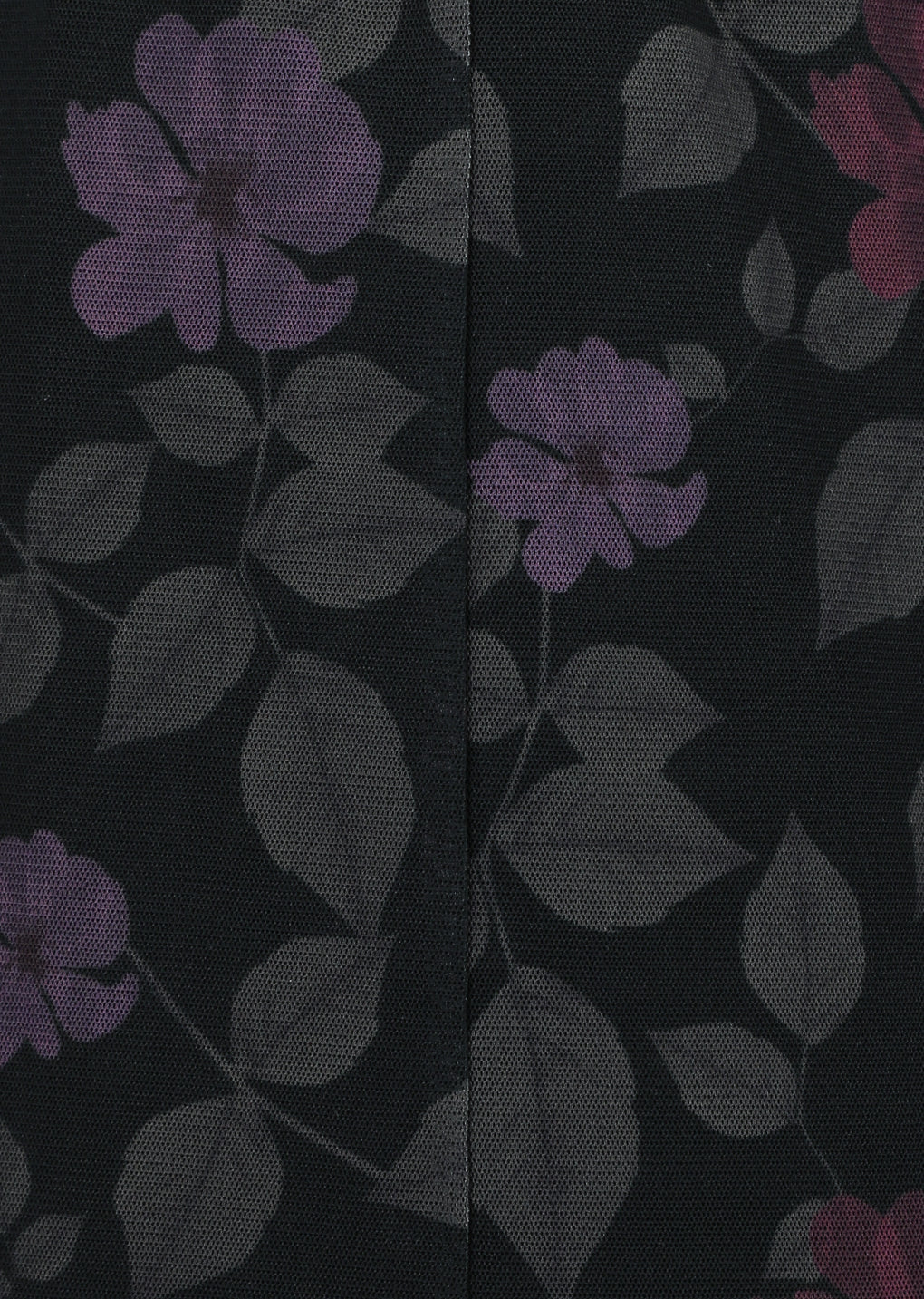 floral long skirt, black