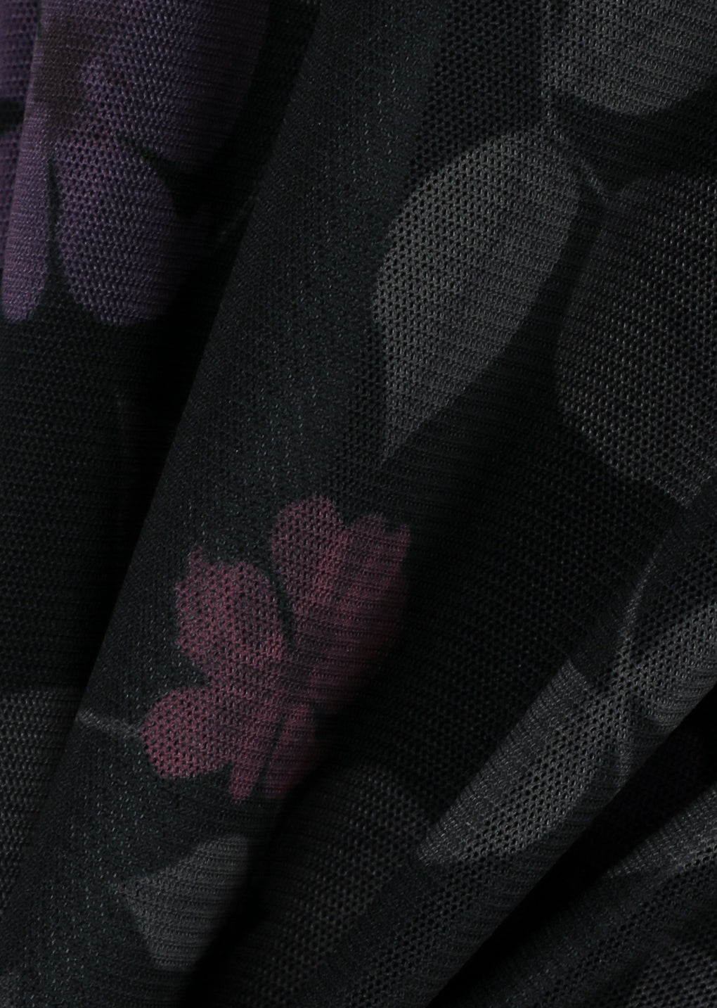 floral long skirt, black
