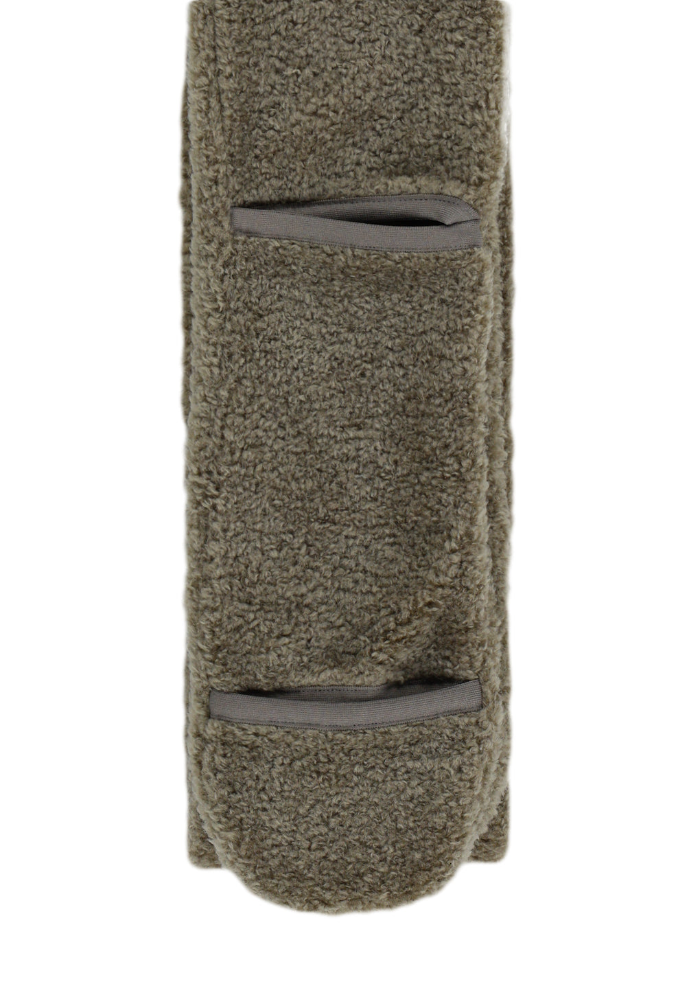 fluffy glove scarf, khaki