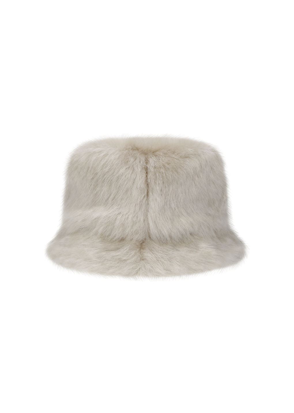 fur bucket hat, ivory