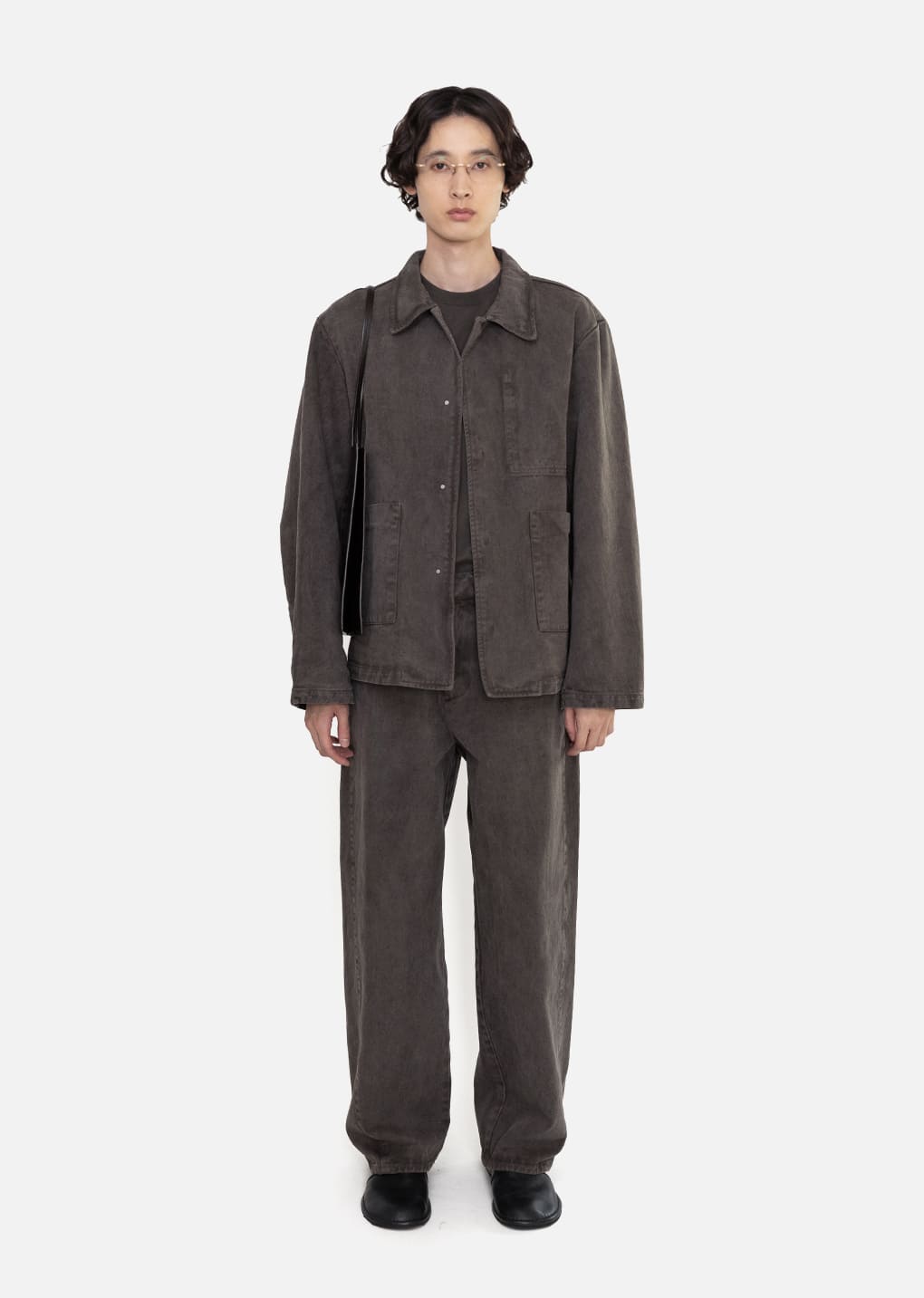 garments dyed pocket denim jacket, brown hover