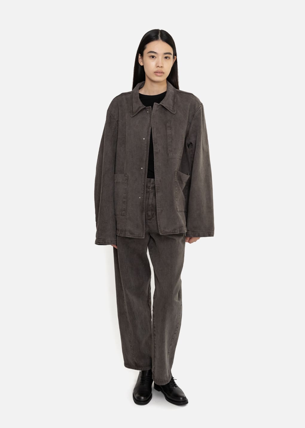 garments dyed pocket denim jacket, brown