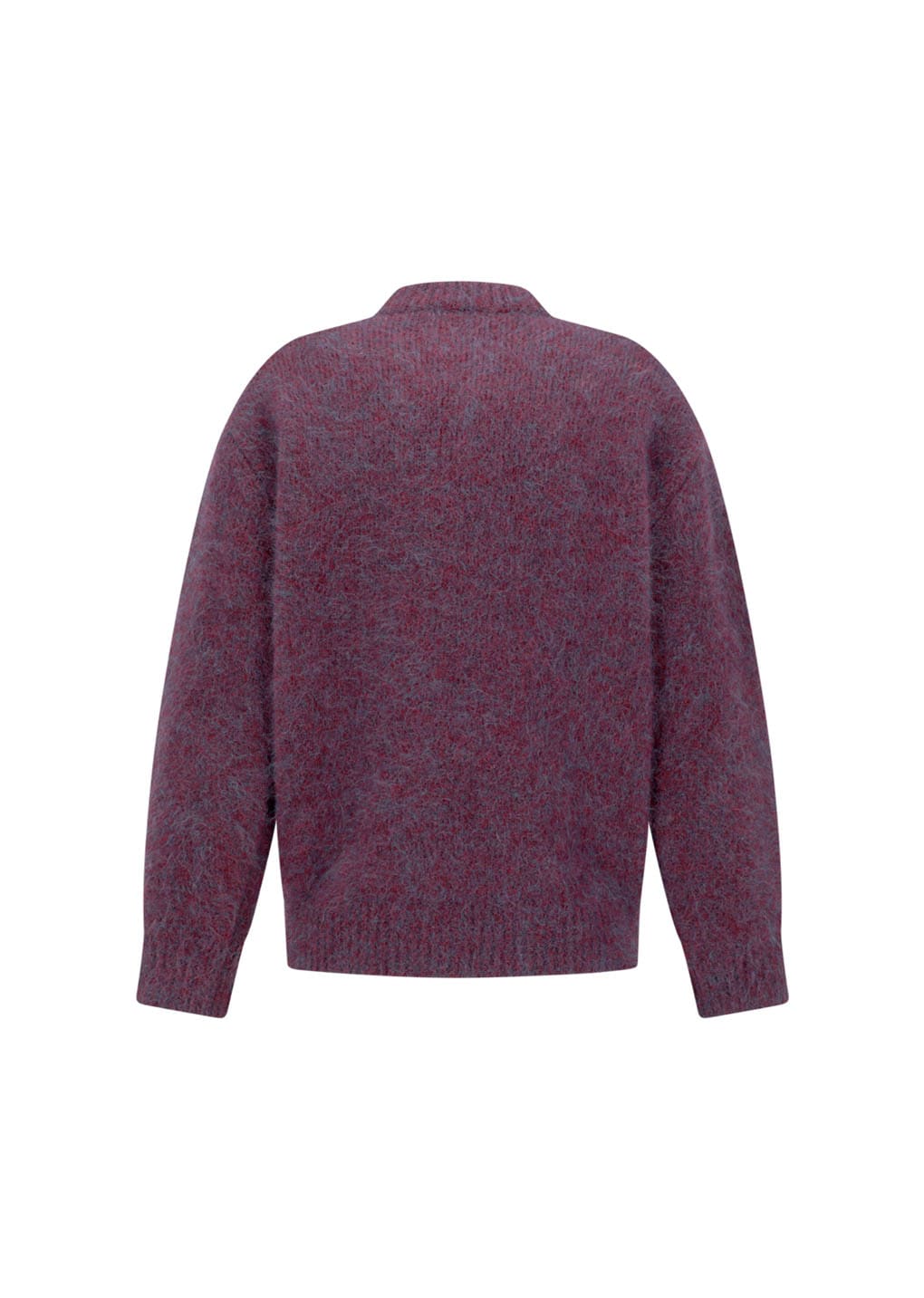 hairy rounded pullover, burgundy hover