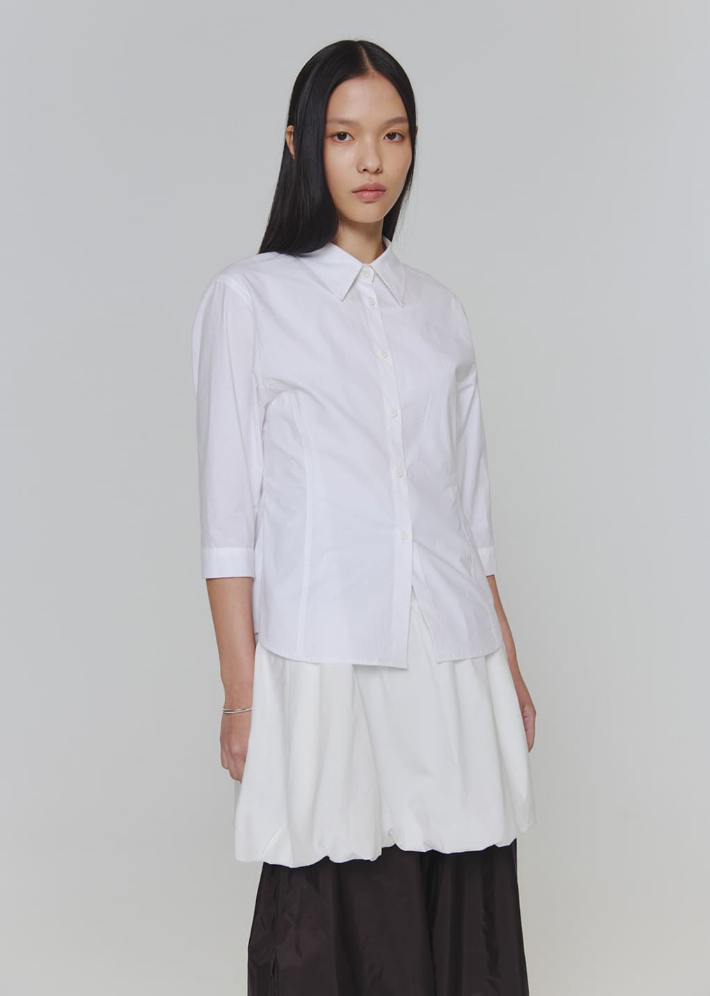 half sleeve shirts, white