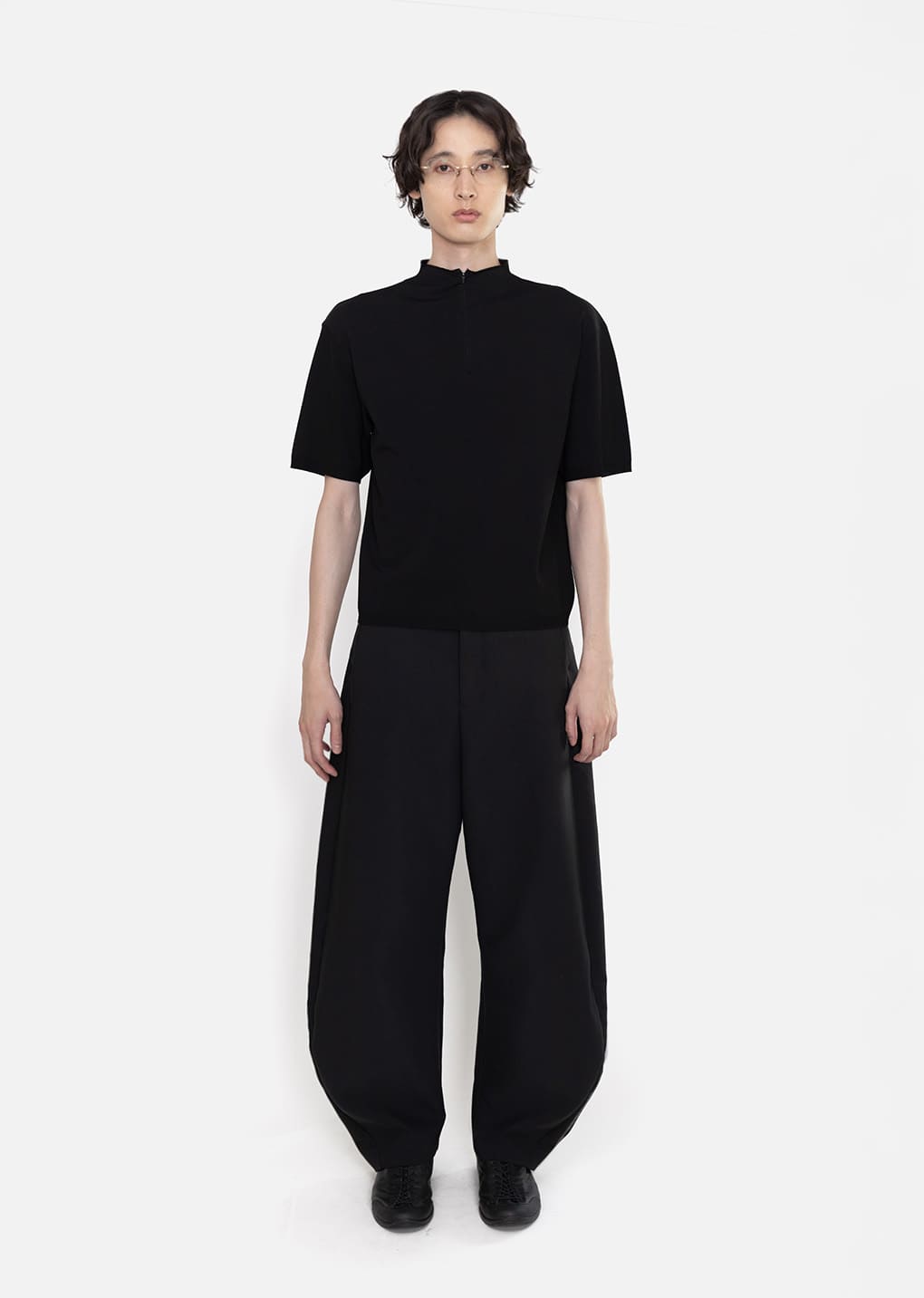 half zip-up knit, black hover