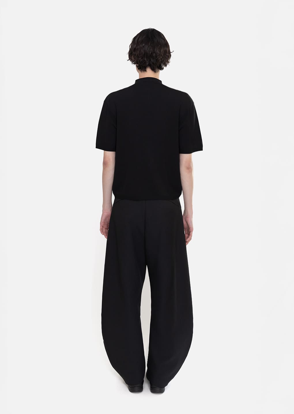 half zip-up knit, black