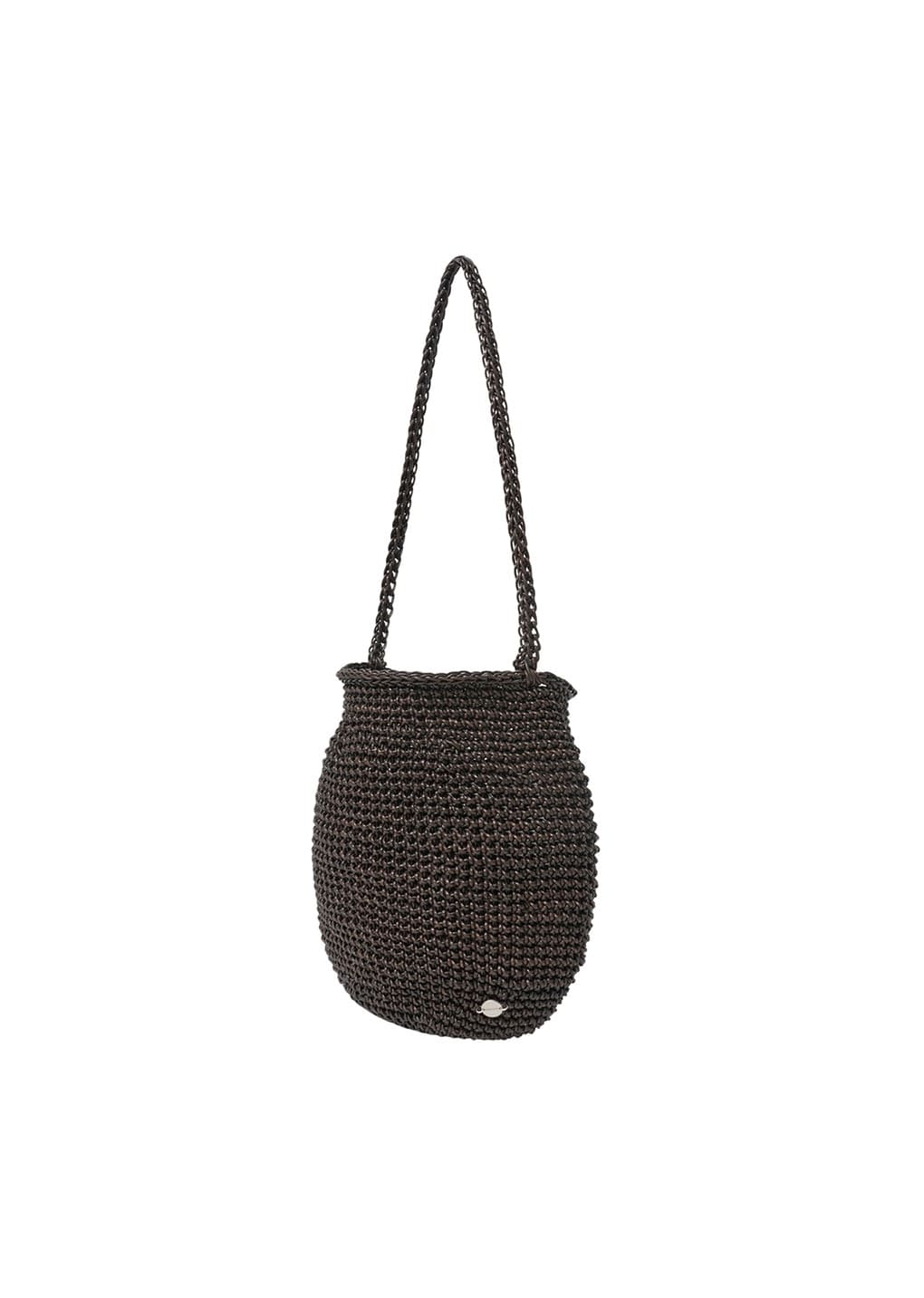 handmade leather net bag, brown