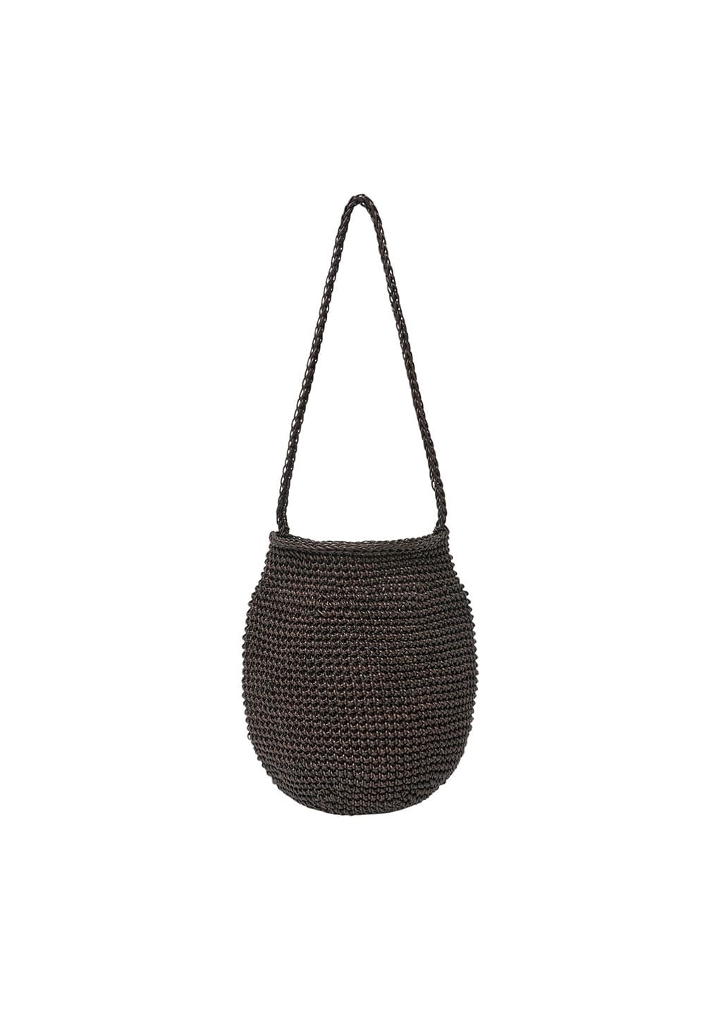 handmade leather net bag, brown
