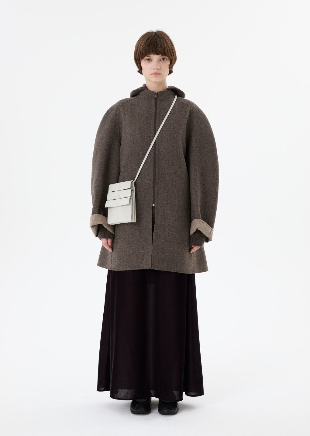 handmade raglan coat, brown hover