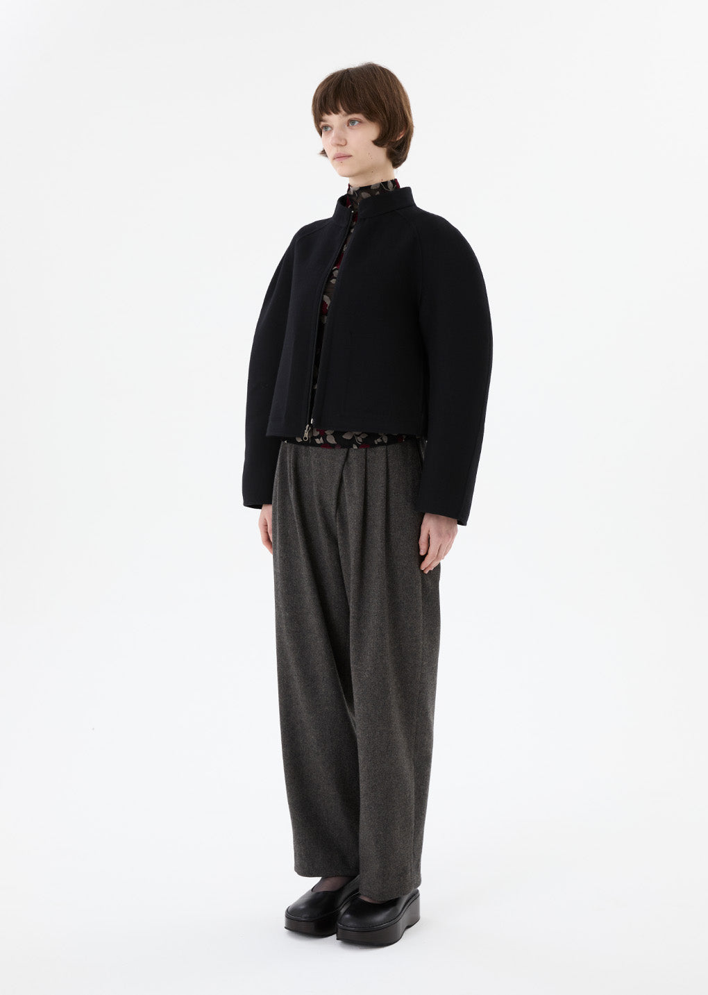 handmade raglan crop jacket, black