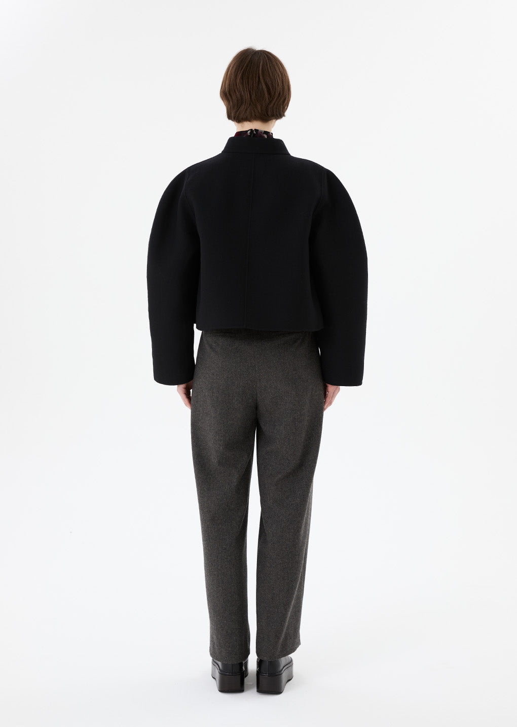 handmade raglan crop jacket, black